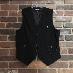 Social Collision | Black Punk Grunge Goth Vest Size XL